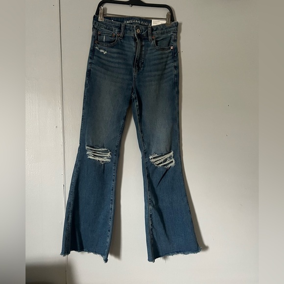 American Eagle Outfitters Denim - American Eagle Outfitters Ripped Wide Leg Blue Jeans